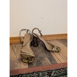 Sam edlman kia block sandal size 6.5 gold metallic‎